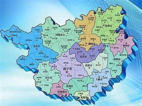 靖五行 中國廣西地圖